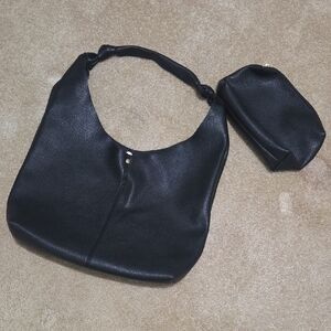 Anthropologie Black Hobo Bag Set